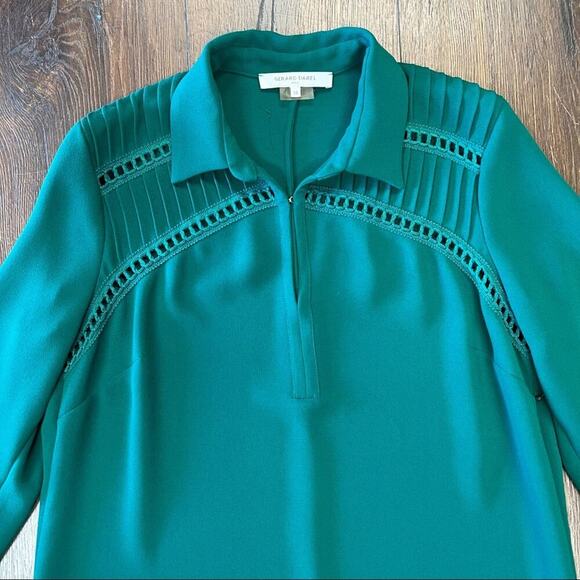 GERARD DAREL Daena Openwork Detail Dress In Green SZ 38/6 - Picture 9 of 10
